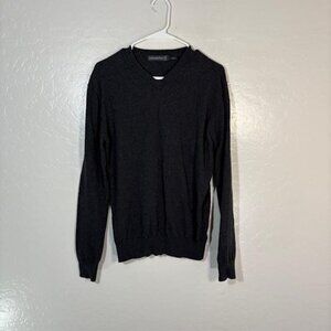 IrelandsEye Sweater Mens Small Gray V Neck Cotton Cashmere Blend Pullover Knit